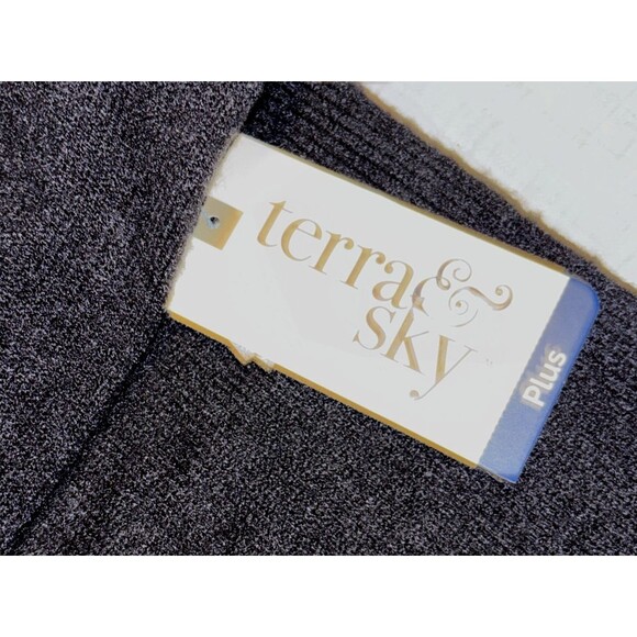 Terra & Sky Sweater Womens Size 3X (24w-26w) Black Fleece 3/4 Sleeves Pullover - Picture 3 of 5